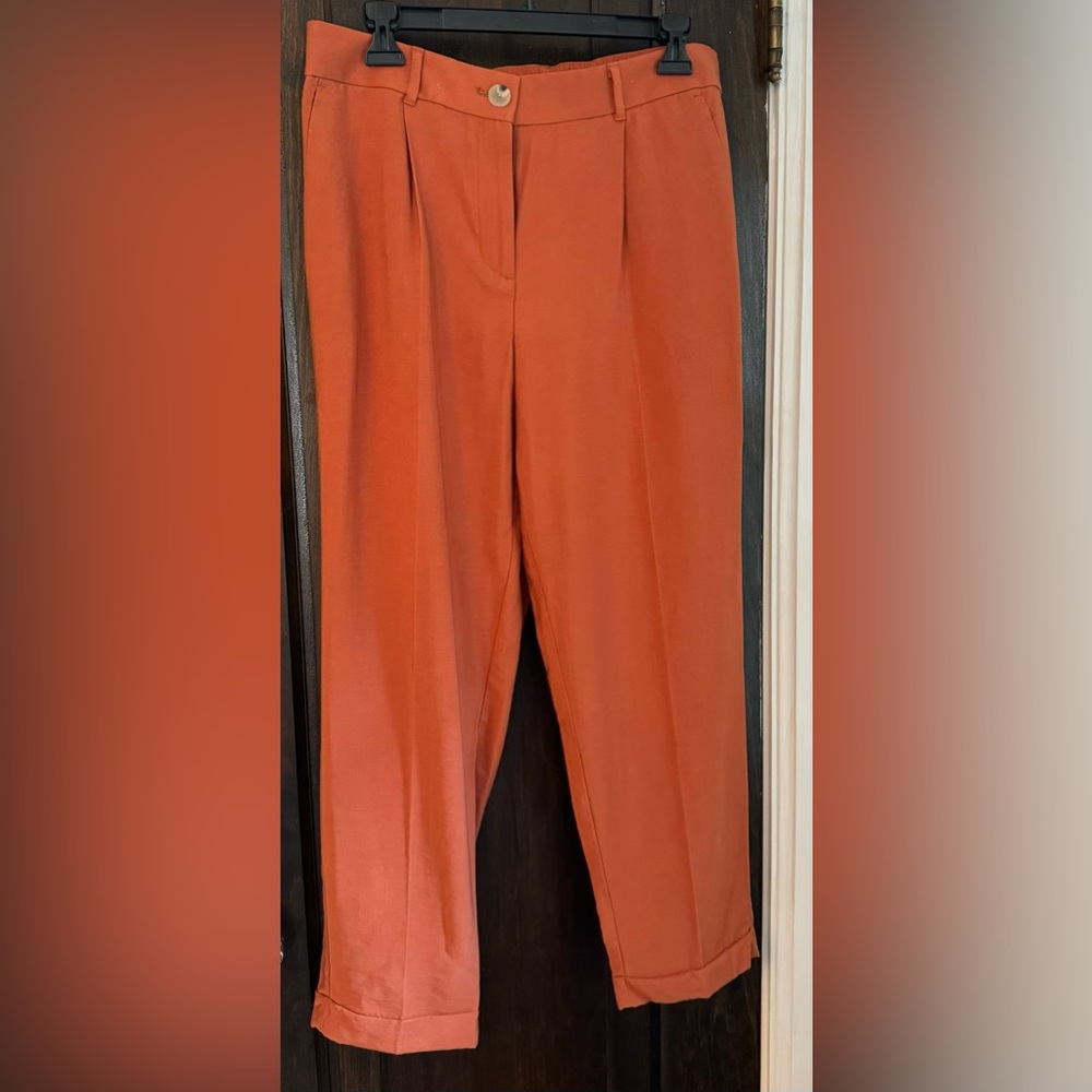 Loft orange cropped pants